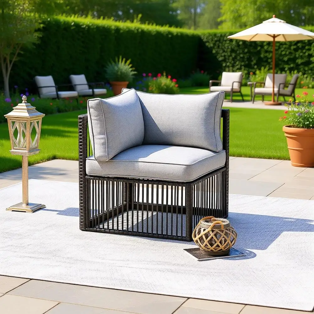 Outdoor Rattan Patio Sectional Sofa Chair with Cushions for Deck, Lawn, and Garden
Outdoor Rattan Patio Sectional Sofa Chair with Cushions for Deck, Lawn, and Garden