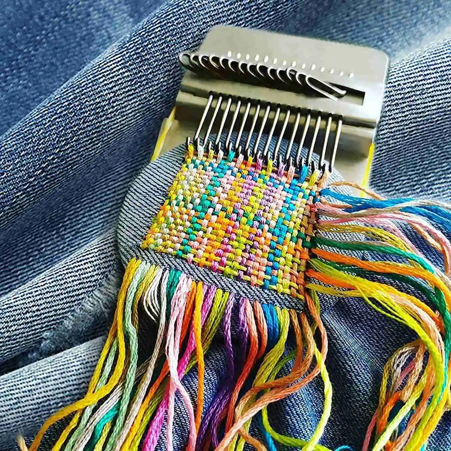 ABJN-Mini Loom Speedweve Type Weave Tool,Darning Loom Quickly Mini Mending Convenient Darning Loom DIY Weaving Arts 14 Hooks
ABJN-Mini Loom Speedweve Type Weave Tool,Darning Loom Quickly Mini Mending Convenient Darning Loom DIY Weaving Arts 14 Hooks