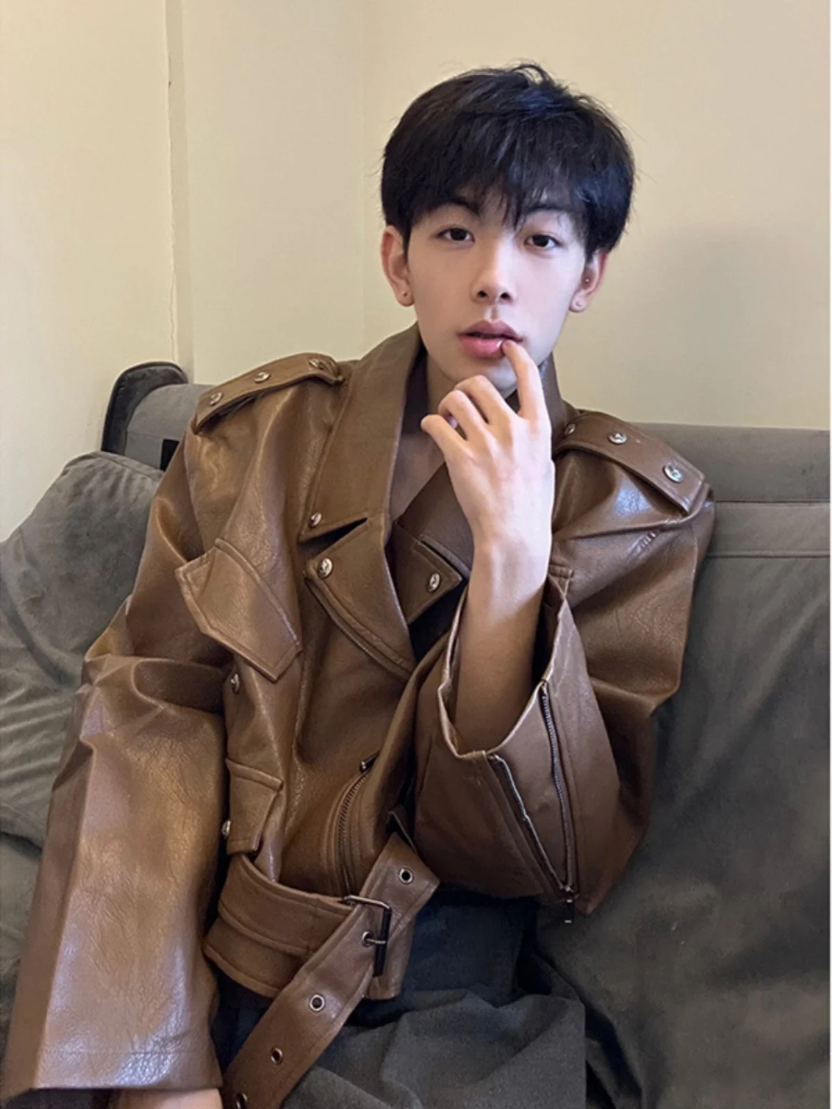 oulder Padded Men's Jaet American Retro Brown Leather Vest ort Autumn Rivet Motorcycle Clothes Jaet Youth Casual Sle
oulder Padded Men's Jaet American Retro Brown Leather Vest ort Autumn Rivet Motorcycle Clothes Jaet Youth Casual Sle