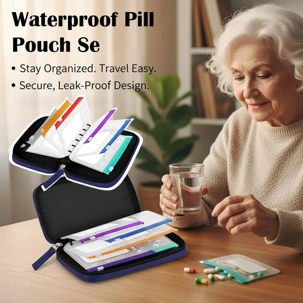 BPA-Free Weekly Pill Organizer, Color-Coded Reusable Travel Medicine Storage System with 7/14PCS Waterproof Pill Pouches
BPA-Free Weekly Pill Organizer, Color-Coded Reusable Travel Medicine Storage System with 7/14PCS Waterproof Pill Pouches