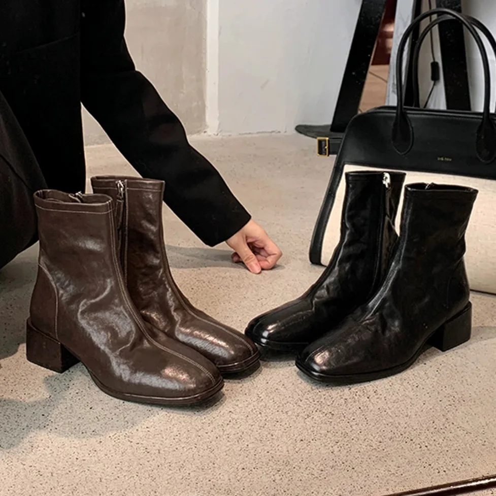 Women's Boots 2025 Autumn/Winter New Short Boots Women's Brown Korean Ankle Boots Thin Boots Women's French High Heels
Women's Boots 2025 Autumn/Winter New Short Boots Women's Brown Korean Ankle Boots Thin Boots Women's French High Heels