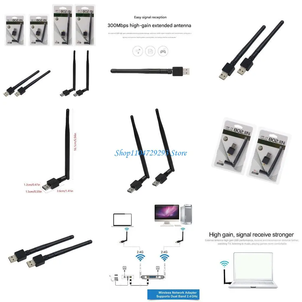 Y2GD Fast Speed 150Mbps USB Wireless Adapter for Desktop Laptop Computers Easy Use
Y2GD Fast Speed 150Mbps USB Wireless Adapter for Desktop Laptop Computers Easy Use