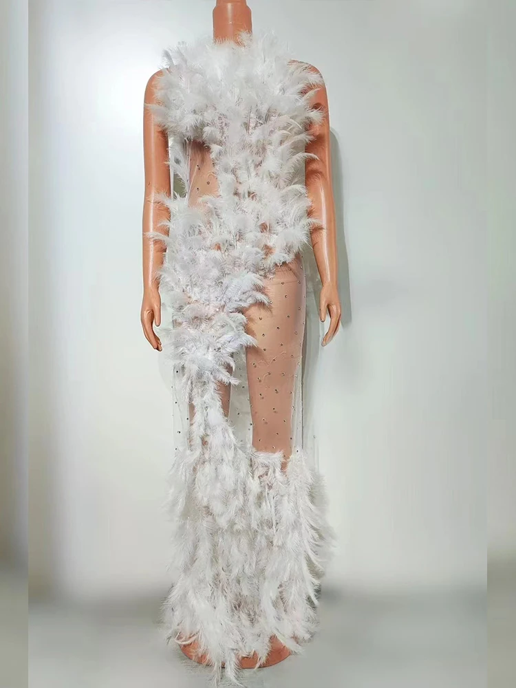 High Quality Hot Stamping Sexy Mesh Feather Splicing Dress 2024 New Fashionable Custom Women'S Clothing
High Quality Hot Stamping Sexy Mesh Feather Splicing Dress 2024 New Fashionable Custom Women'S Clothing