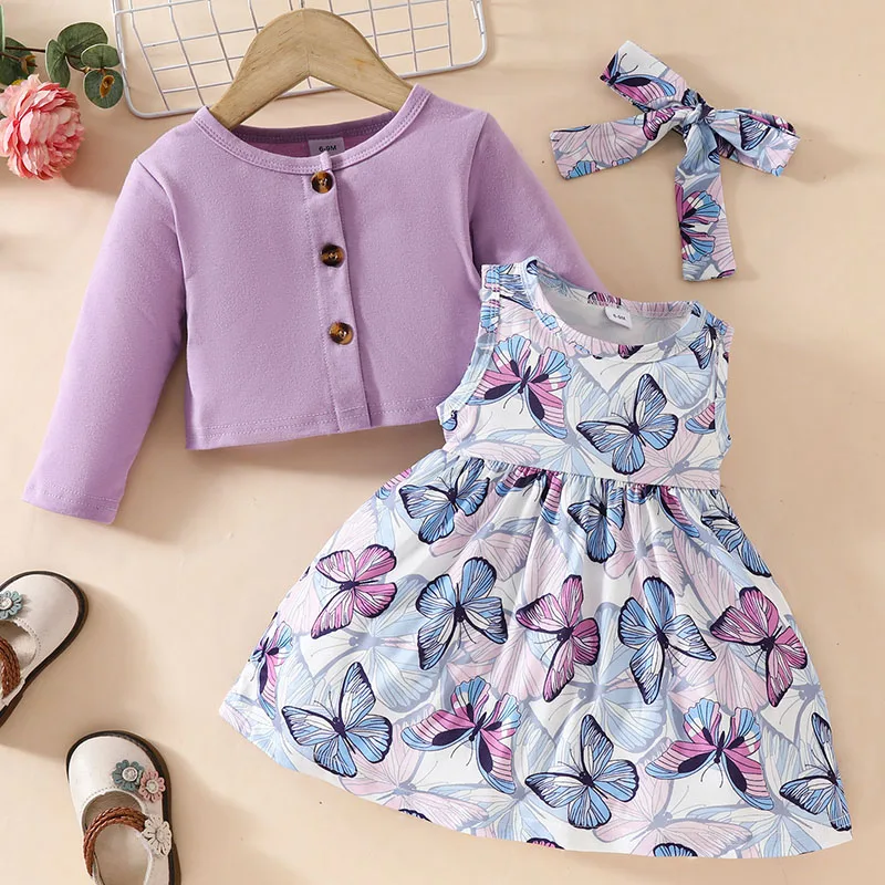 3Piece Spring Summer Girls Outfit Sets Newborn Clothes Fashion Cute Flowers Long Sleeve Tops+Dress+Hair Band Baby Items B117
3Piece Spring Summer Girls Outfit Sets Newborn Clothes Fashion Cute Flowers Long Sleeve Tops+Dress+Hair Band Baby Items B117