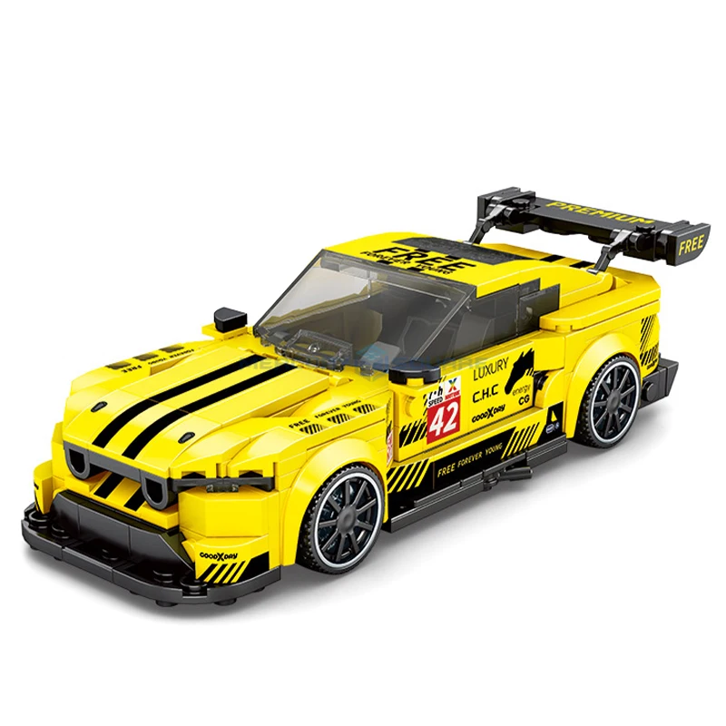 Mustang GT3 Racing Car Model Bricks MOC JD080 Technical Speed Vehicle Building Blocks Ideas Collection Toy Kit Kid Birthday Gift