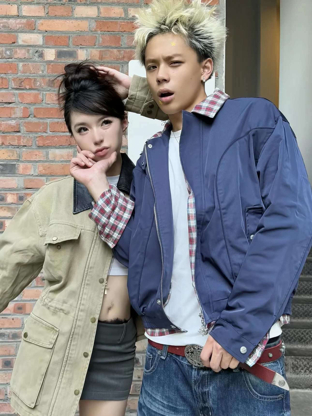 American Retro Plaid Splicing Color Blo Collar Jaet Loose Casual ex Spring Autumn Workwear Jaet Top
American Retro Plaid Splicing Color Blo Collar Jaet Loose Casual ex Spring Autumn Workwear Jaet Top