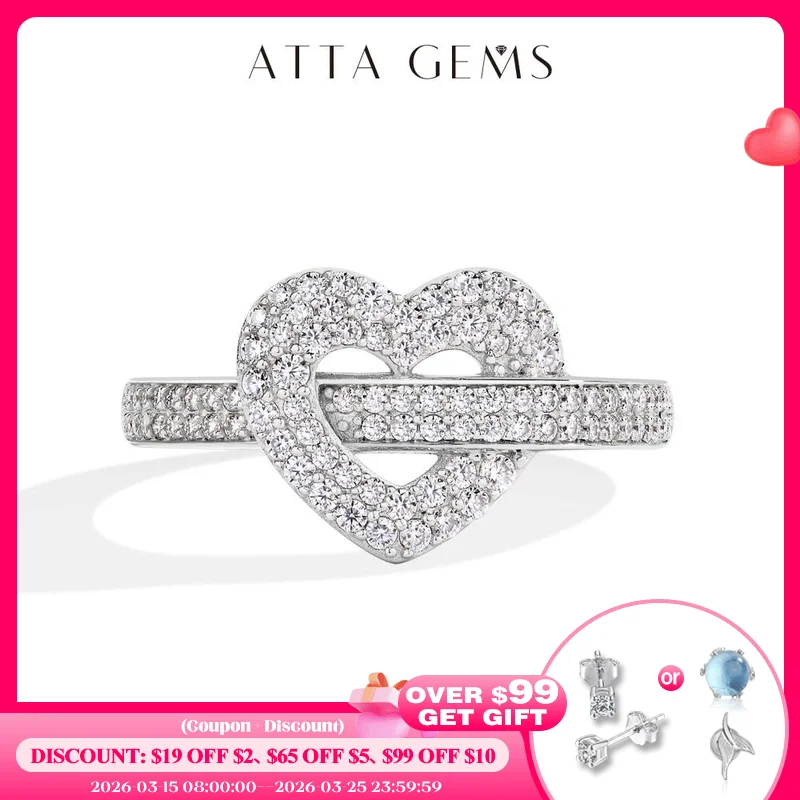 ATTAGEMS DVVS1 Full Moissanite Ring 925 Sterling Silver 18K Gold Plated Heart Shape For Women Holiday Classic Gifts Fine Jewelry
ATTAGEMS DVVS1 Full Moissanite Ring 925 Sterling Silver 18K Gold Plated Heart Shape For Women Holiday Classic Gifts Fine Jewelry