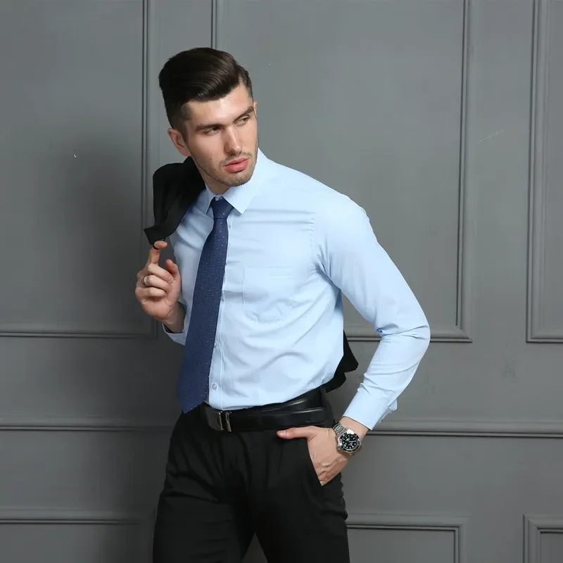 Men Dress Long Sleeve Shirt Brand New Fashion Designer High Quality Solid Male Clothing Fit Business Shirts White Blue Black 4XL
Men Dress Long Sleeve Shirt Brand New Fashion Designer High Quality Solid Male Clothing Fit Business Shirts White Blue Black 4XL