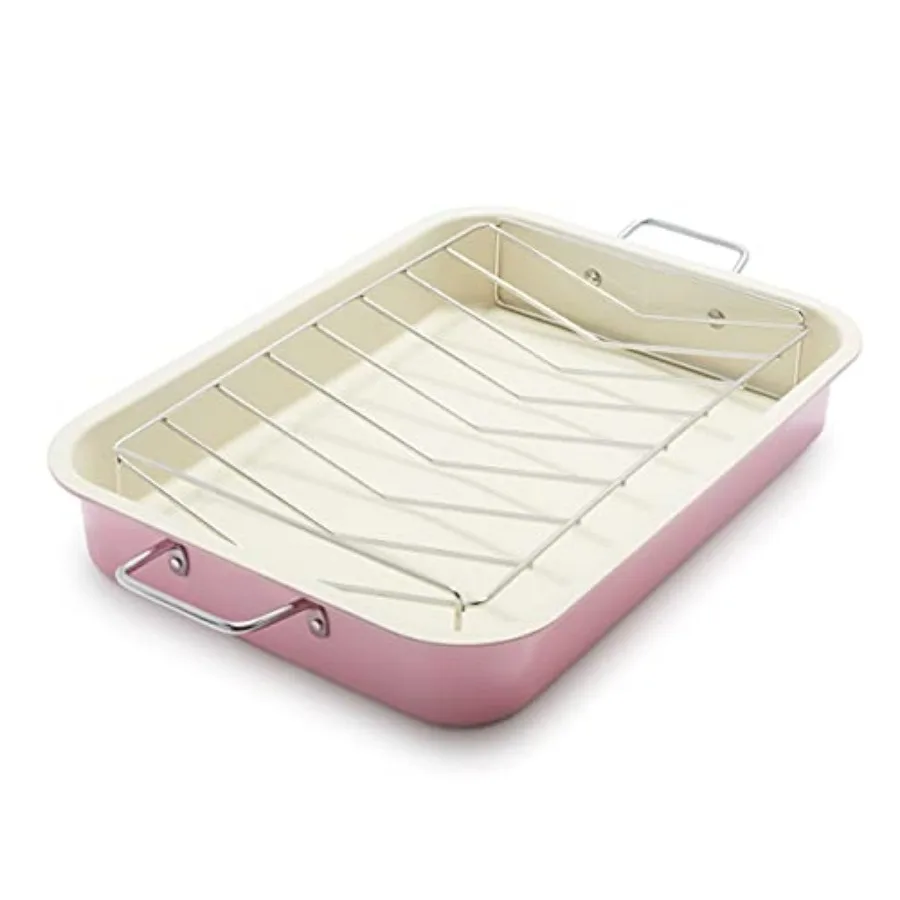16.5" x 12" Healthy Ceramic Nonstick Roasting Pan with Stainless Steel Roaster Rack PFAS-Free PFOA-Free Dishwasher Safe Oven Sa
16.5" x 12" Healthy Ceramic Nonstick Roasting Pan with Stainless Steel Roaster Rack PFAS-Free PFOA-Free Dishwasher Safe Oven Sa