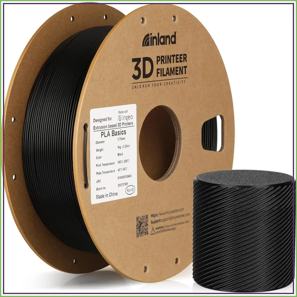 PLA Basics Filament 1.75mm, 1kg Spool – ±0.02mm Accuracy, Neatly Wound, Fits Most FDM Printers (Black)
PLA Basics Filament 1.75mm, 1kg Spool – ±0.02mm Accuracy, Neatly Wound, Fits Most FDM Printers (Black)