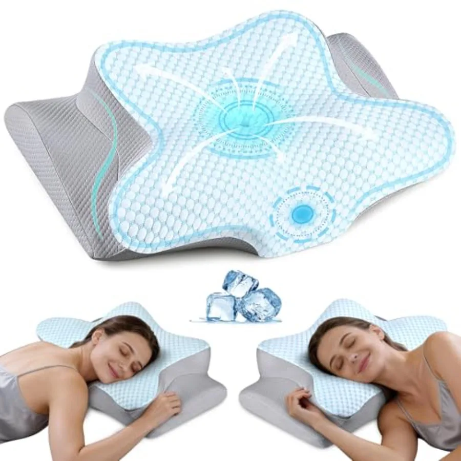 Cervical Neck Pillow - Ergonomic Side Sleeper Pillow for Pain Relief Cooling Cervical Pillow for Sleeping Contour Orthopedic Me
Cervical Neck Pillow - Ergonomic Side Sleeper Pillow for Pain Relief Cooling Cervical Pillow for Sleeping Contour Orthopedic Me