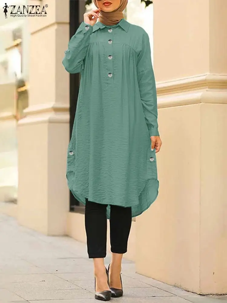 ZANZEA Turkey Blouse Women Muslim Long Tops Spring Long Sleeve Lapel Neck Shirt Elegant Casual Loose Ramadan Abaya Kaftan Mujer
ZANZEA Turkey Blouse Women Muslim Long Tops Spring Long Sleeve Lapel Neck Shirt Elegant Casual Loose Ramadan Abaya Kaftan Mujer