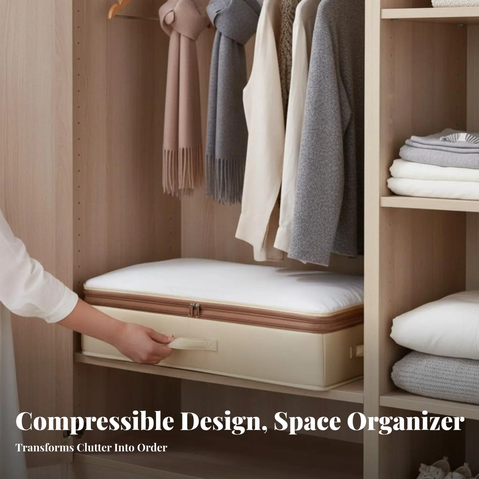 Compressible Clothes Box foldable Design Foldable Fabric Box Space-Saving Large Capacity for Dorm Room, On Shelves, Under Bed
Compressible Clothes Box foldable Design Foldable Fabric Box Space-Saving Large Capacity for Dorm Room, On Shelves, Under Bed