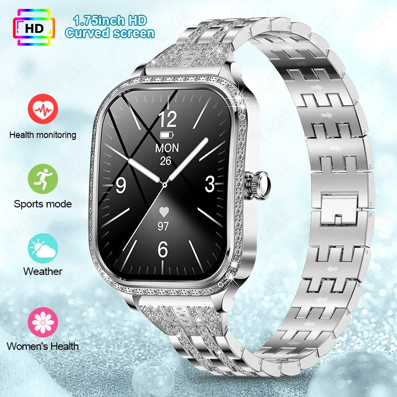 LIGE 2024 SmartWatch Women 1.75 inches Color Screen Full Touch Custom Dial Watch Bluetooth Call IP68 Waterproof Lady Smart Watch
LIGE 2024 SmartWatch Women 1.75 inches Color Screen Full Touch Custom Dial Watch Bluetooth Call IP68 Waterproof Lady Smart Watch