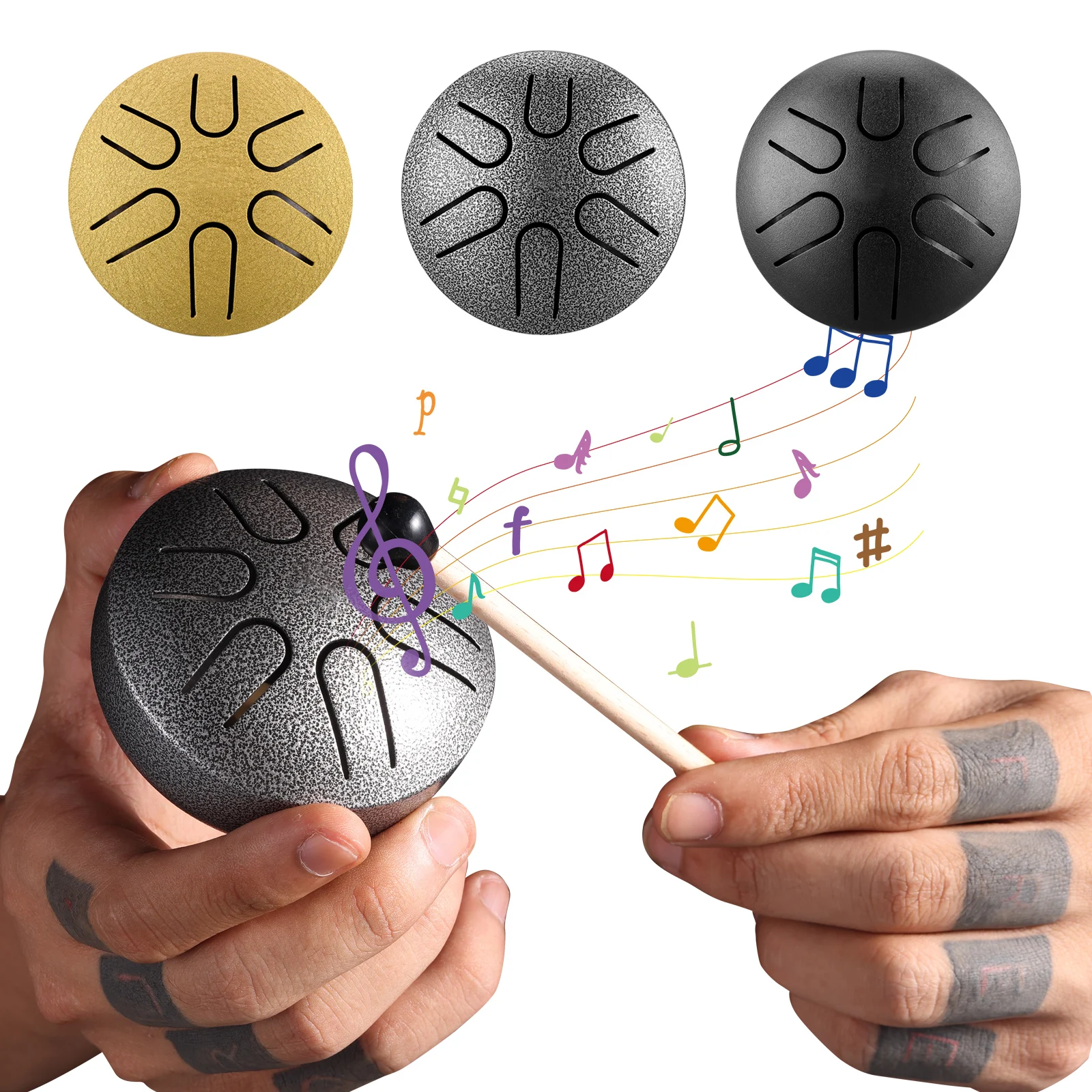 Steel Tongue Drum For Meditation Mini Ethereal Percussion Instruments For Yoga Musical Education Christmas Gifts 3 in 6 Notes
Steel Tongue Drum For Meditation Mini Ethereal Percussion Instruments For Yoga Musical Education Christmas Gifts 3 in 6 Notes