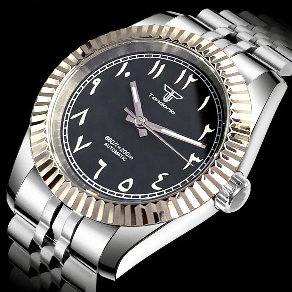 Tandorio 36mm 39mm Arabic Numerals Black Dial NH35 PT5000 Automatic Diver Men Watch Steel Strap Sapphire Slide Buckle 2024
Tandorio 36mm 39mm Arabic Numerals Black Dial NH35 PT5000 Automatic Diver Men Watch Steel Strap Sapphire Slide Buckle 2024