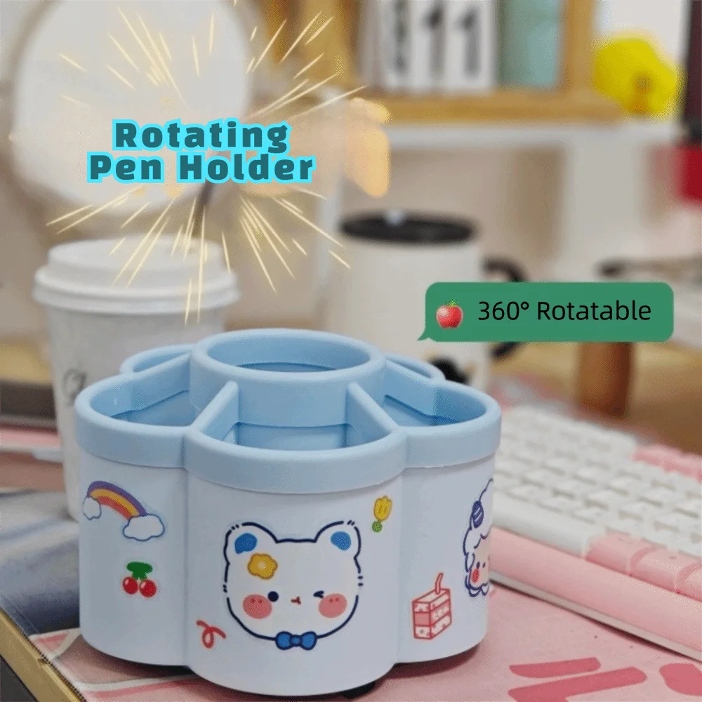Multi-function Rotating Pen Holder Large Capacity Plastic Rotating Storage Box Cute Cartoon Rotating Makeup Brush Cylinder
Multi-function Rotating Pen Holder Large Capacity Plastic Rotating Storage Box Cute Cartoon Rotating Makeup Brush Cylinder