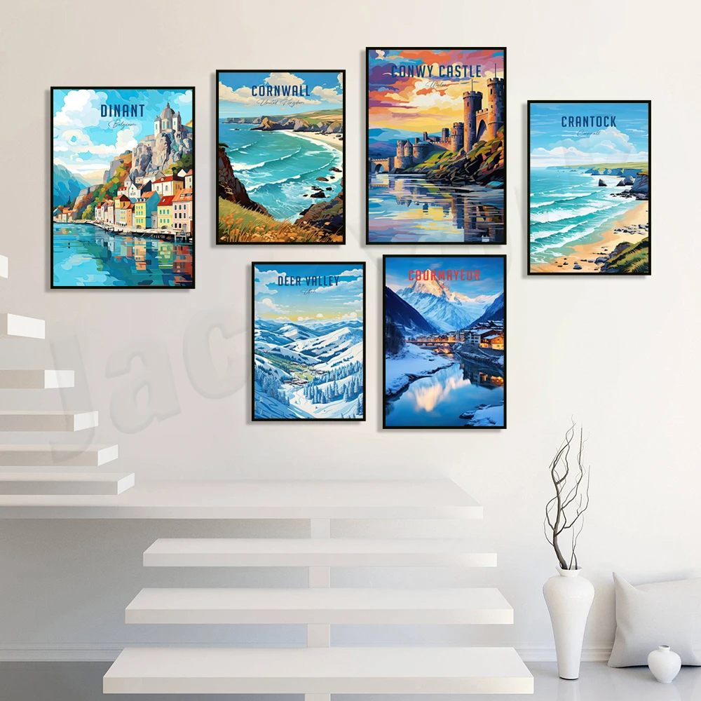 Connemara, Wales, Cornwall, Courmayeur Italy, Croyde Devon, Deer Valley Utah, Devils Tower Wyoming, Dinant Belgium travel poster
Connemara, Wales, Cornwall, Courmayeur Italy, Croyde Devon, Deer Valley Utah, Devils Tower Wyoming, Dinant Belgium travel poster