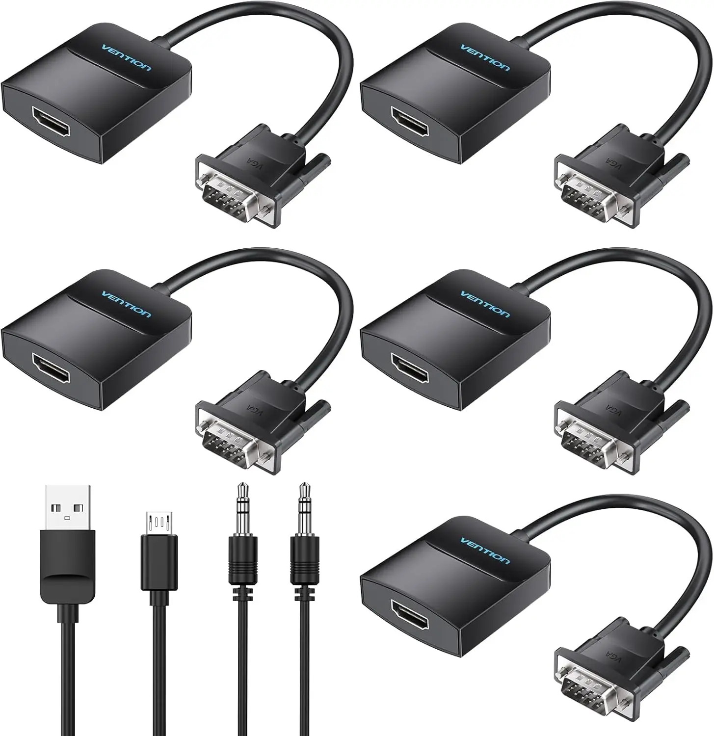 Комплект из 5 адаптеров VGA-HDMI с аудиокабелем, конвертер Full HD 1080P для монитора ПК HDTV-проектора
Комплект из 5 адаптеров VGA-HDMI с аудиокабелем, конвертер Full HD 1080P для монитора ПК HDTV-проектора
