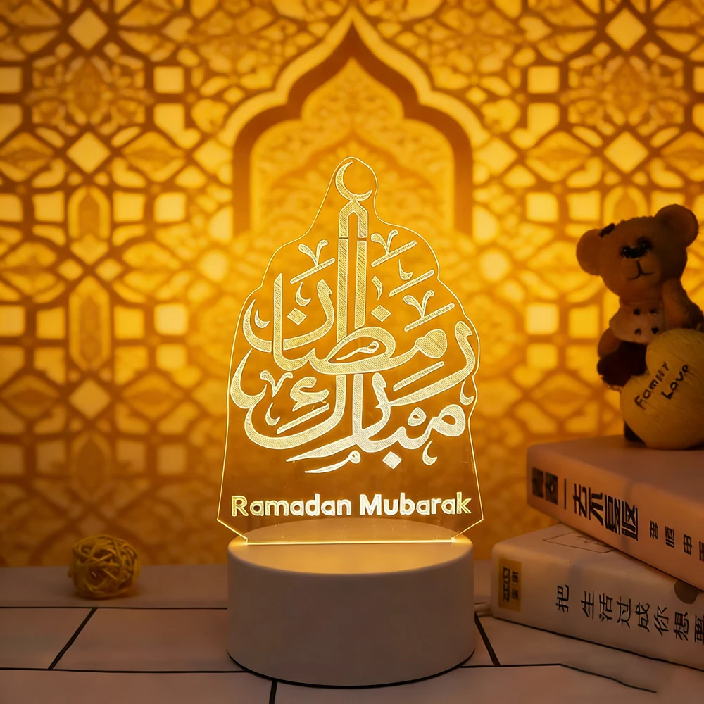 USB-светильник для исламских праздников, 3D акриловый светодиодный ночник, украшения для дома на Рамадан, декорации для праздника Ид Мубарак
USB-светильник для исламских праздников, 3D акриловый светодиодный ночник, украшения для дома на Рамадан, декорации для праздника Ид Мубарак
