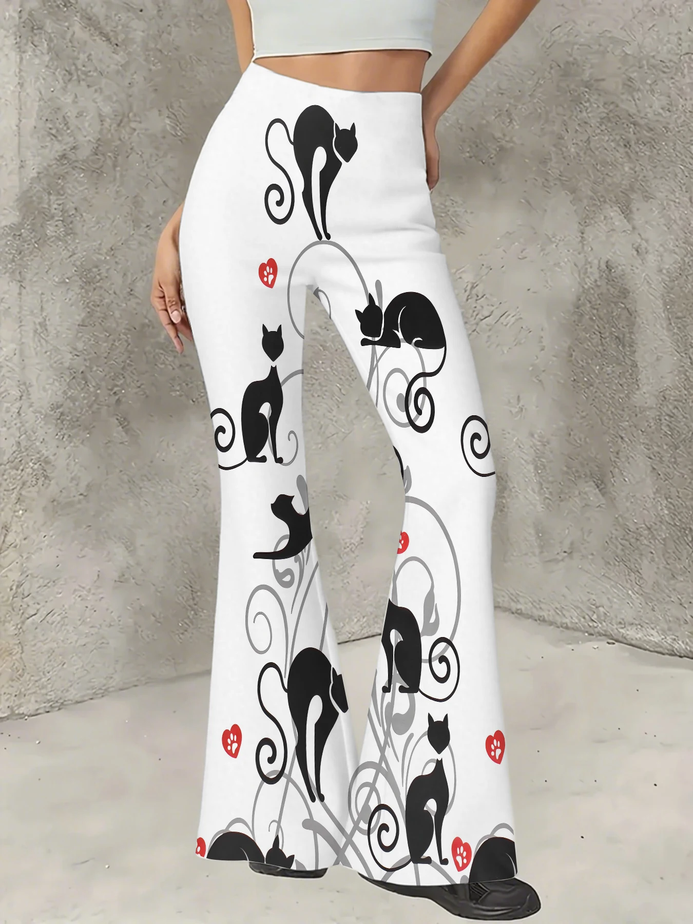 Women's Flared Pants Cute Black Cat Print Trousers Stretchy Casual Slim Fit Bell Bottoms for Daily Vacation Streetwear
Women's Flared Pants Cute Black Cat Print Trousers Stretchy Casual Slim Fit Bell Bottoms for Daily Vacation Streetwear