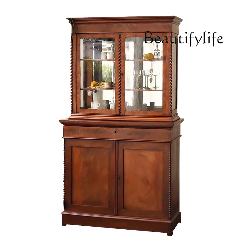 French Solid Wood Antique Living Room Sideboard Cupboard Dish Storage American Simple Glass Cabinet for Accessories
French Solid Wood Antique Living Room Sideboard Cupboard Dish Storage American Simple Glass Cabinet for Accessories
