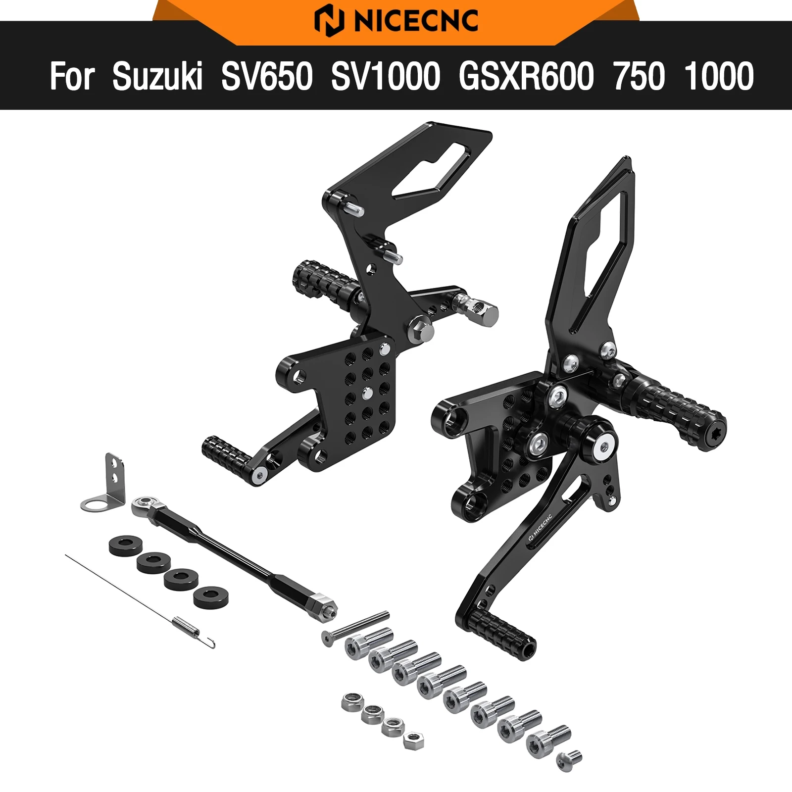 Racing Adjustable Footrests Rear Sets For Suzuki SV650 SV650S 1999-2010 SV1000 SV1000S 2003-07 GSXR600 GSXR750 GSXR1000 1997-05
Racing Adjustable Footrests Rear Sets For Suzuki SV650 SV650S 1999-2010 SV1000 SV1000S 2003-07 GSXR600 GSXR750 GSXR1000 1997-05