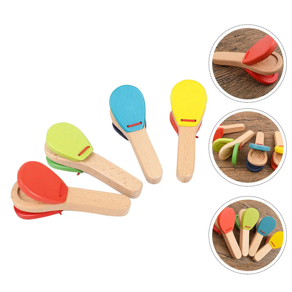 4Pcs Wooden Castanets for Kids Simple Design Loud Sound Early Educational Musical Instrument Safe Smooth Finish Music Learning
4Pcs Wooden Castanets for Kids Simple Design Loud Sound Early Educational Musical Instrument Safe Smooth Finish Music Learning