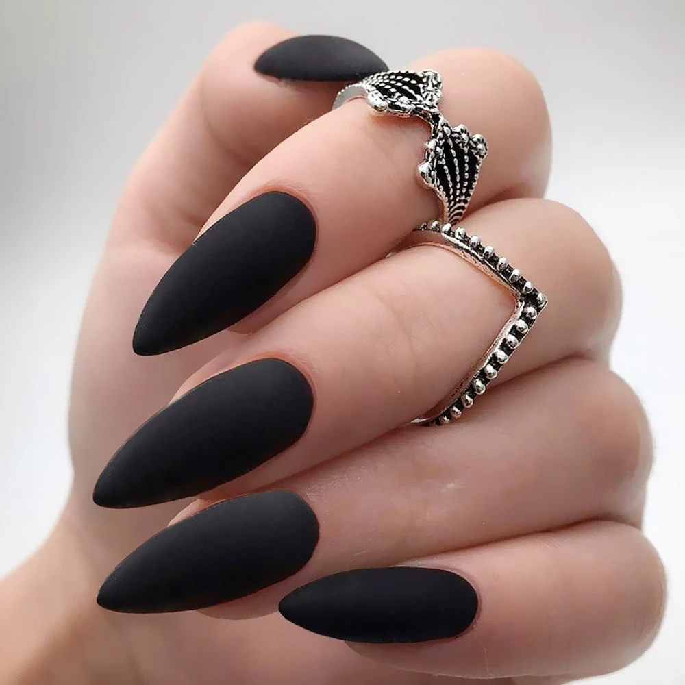 24Pcs Matte Black Short Stiletto False Nails With Jelly Glue Artificial Press On Fake Nails DIY Finger Manicure Tool
24Pcs Matte Black Short Stiletto False Nails With Jelly Glue Artificial Press On Fake Nails DIY Finger Manicure Tool