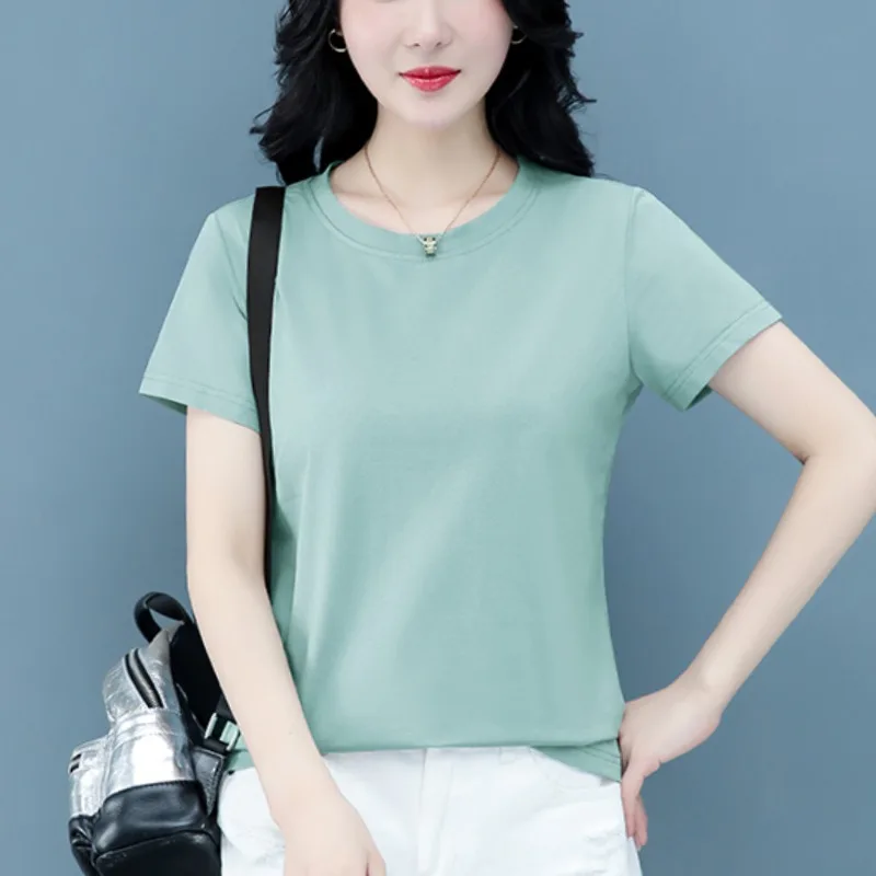 Simple and Casual Solid Color Round Neck Pullover Summer New Fashion Style Versatile Cotton Short Sleeve Slim Fit T-shirt Tops
Simple and Casual Solid Color Round Neck Pullover Summer New Fashion Style Versatile Cotton Short Sleeve Slim Fit T-shirt Tops