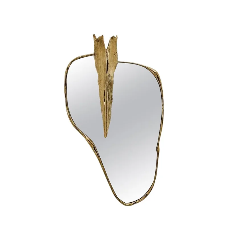 Light luxury brass, special-shaped decorative mirror, advanced sense of the corridor and aisle, exquisite wall-mounted mirror
Light luxury brass, special-shaped decorative mirror, advanced sense of the corridor and aisle, exquisite wall-mounted mirror