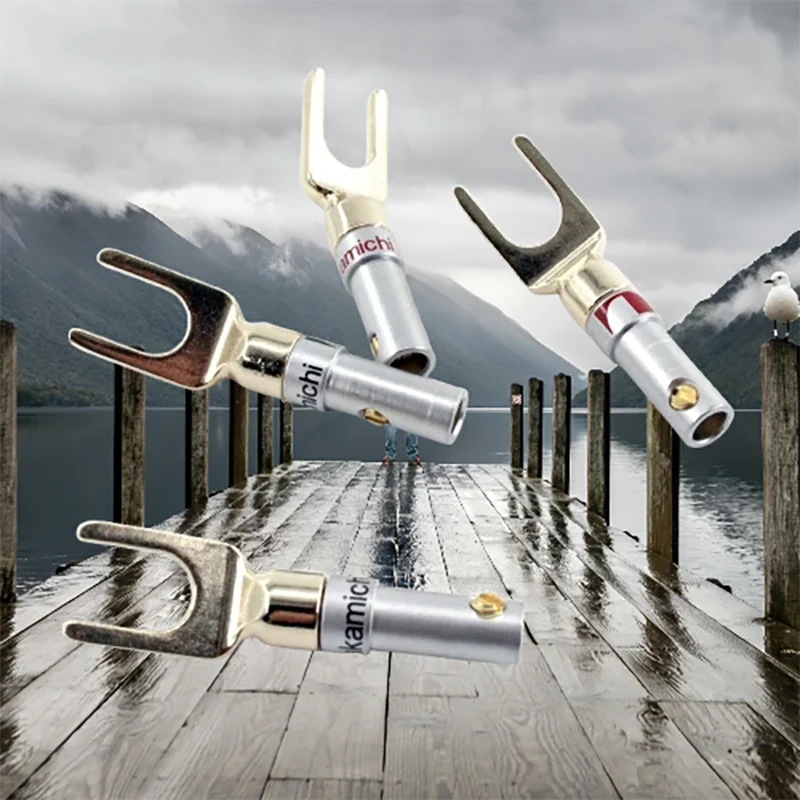 Premium 4pc Gold-Plated Brass Y-Spade Terminals - Screw-Fixed Audiophile Speaker Connectors
Premium 4pc Gold-Plated Brass Y-Spade Terminals - Screw-Fixed Audiophile Speaker Connectors