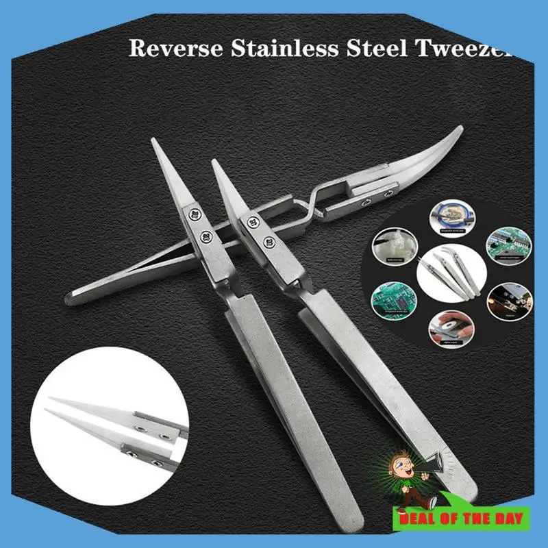 New Arrival 3 PCS Reverse Tweezers Tweezers Set Silver High-Temperature Resistant Non-Conductive
New Arrival 3 PCS Reverse Tweezers Tweezers Set Silver High-Temperature Resistant Non-Conductive