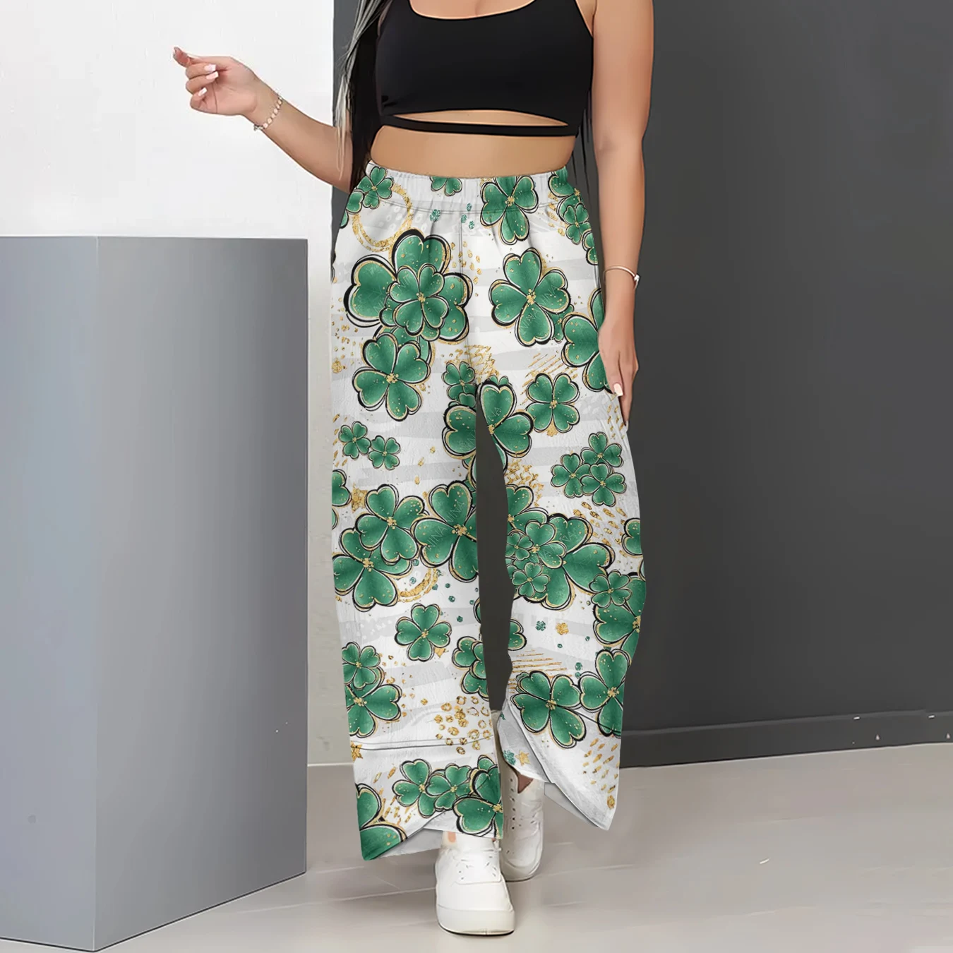 CLOOCL St. Patricks Day Pants Fashion Green Clover Striped 3D Printed Wide-legged Pants Streetwear Women Clothing Dropshipping
CLOOCL St. Patricks Day Pants Fashion Green Clover Striped 3D Printed Wide-legged Pants Streetwear Women Clothing Dropshipping