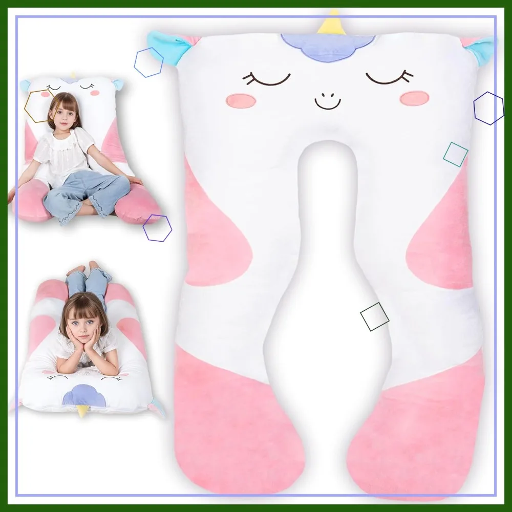 47x23 inch U Shaped Long Plush Body Pillow for Kids, Unicorn Soft Stuffed Animal, Washable Cover, Cute Gift
47x23 inch U Shaped Long Plush Body Pillow for Kids, Unicorn Soft Stuffed Animal, Washable Cover, Cute Gift