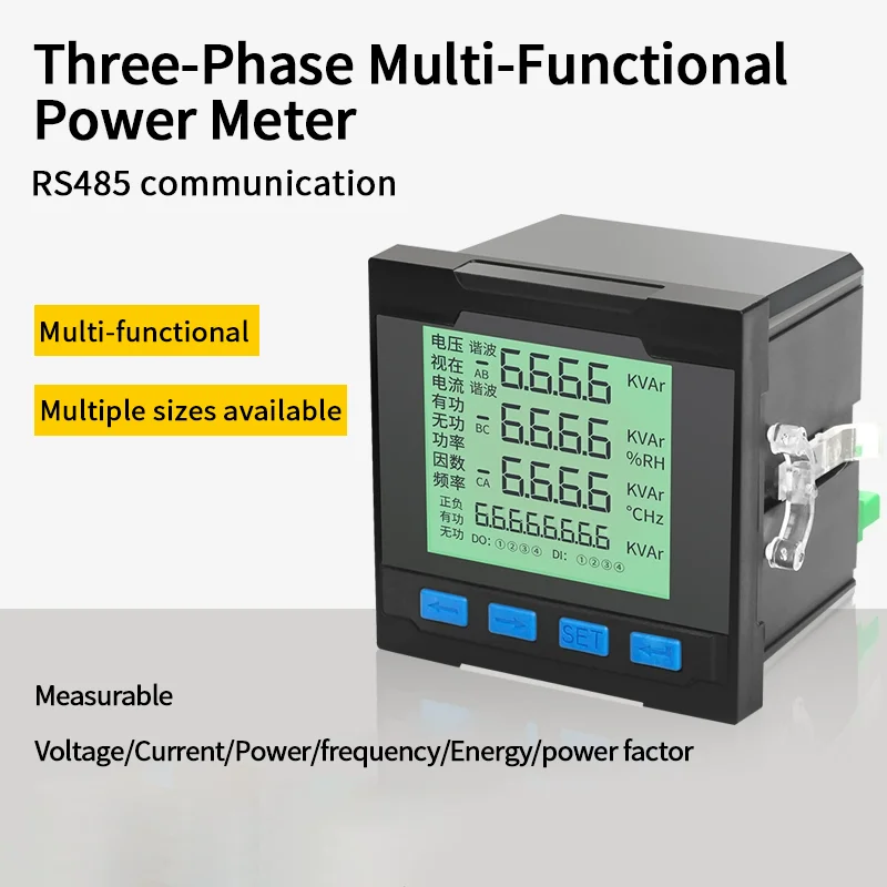 3-фазный многофункциональный измеритель мощности с цифровым ЖК-дисплеем, измеритель тока напряжения и энергии с измерителем напряжения связи RS485
3-фазный многофункциональный измеритель мощности с цифровым ЖК-дисплеем, измеритель тока напряжения и энергии с измерителем напряжения связи RS485