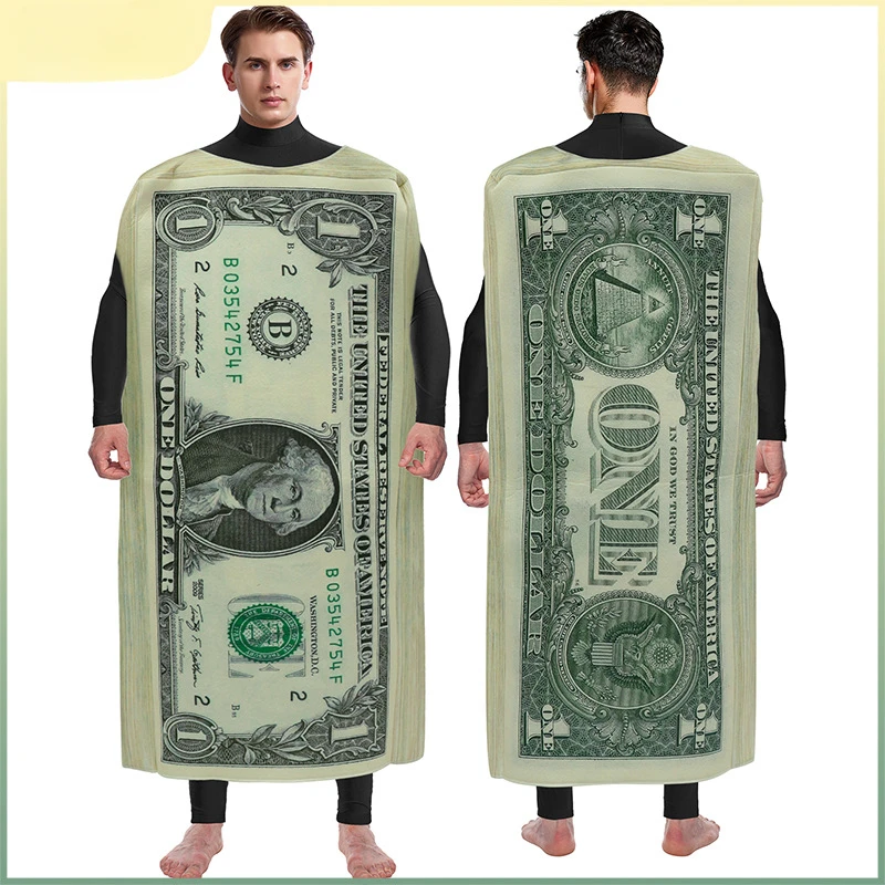 Adult 1 Dollar Bill Costume Carnival Party Jumpsuit Funny Sponge Print Outfit Money Fancy Dress Cosplay Clothes Novelty Gifts
Adult 1 Dollar Bill Costume Carnival Party Jumpsuit Funny Sponge Print Outfit Money Fancy Dress Cosplay Clothes Novelty Gifts