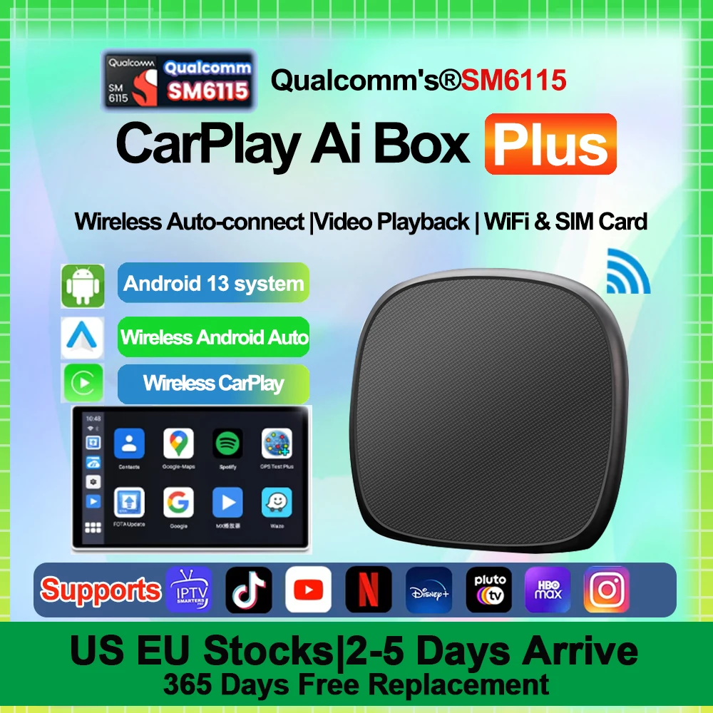 ANYFAR Android 13 Android Auto Wireless CarPlay AI TV Box QCM6115 8-Core Split Screen 64G 128G For Netflix Play Store
ANYFAR Android 13 Android Auto Wireless CarPlay AI TV Box QCM6115 8-Core Split Screen 64G 128G For Netflix Play Store
