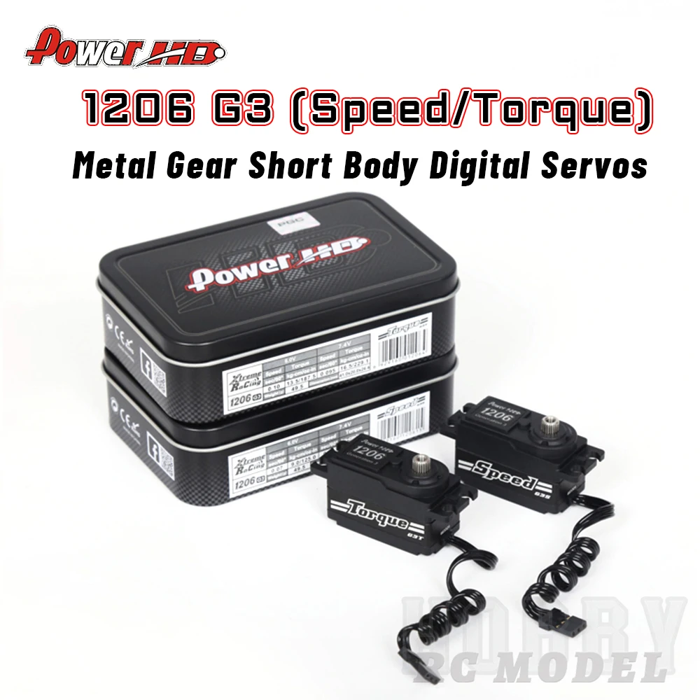 PowerHD 1206 G3 Metal Gear Short Body Digital Servos for 1/10 RC Model Touring Car Drift Racing Accessories D5S MST
PowerHD 1206 G3 Metal Gear Short Body Digital Servos for 1/10 RC Model Touring Car Drift Racing Accessories D5S MST