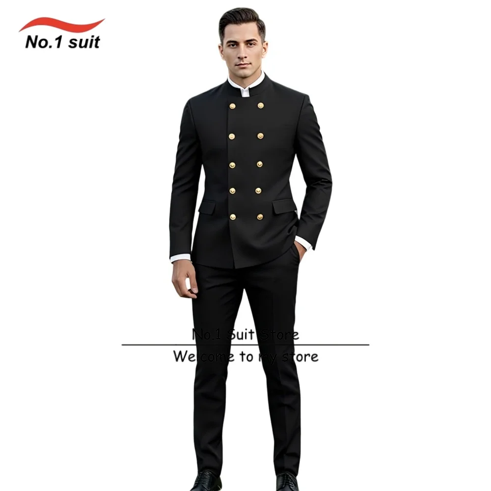 Men's Chinese Tunic Suit 2 Piece Gold Button Jacket Pant Suit Set Men Tuxedo Traditional Uniform Suit for Men
Men's Chinese Tunic Suit 2 Piece Gold Button Jacket Pant Suit Set Men Tuxedo Traditional Uniform Suit for Men