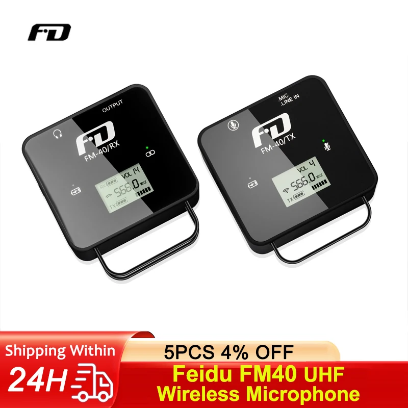 Feidu FM40 Portable Mini UHF Wireless Professional Microphone with True Diversity Reception System Lavalier Mic for Camera DSLR
Feidu FM40 Portable Mini UHF Wireless Professional Microphone with True Diversity Reception System Lavalier Mic for Camera DSLR