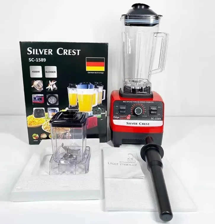 Heavy Duty High Speed Power 4500w/5500w Blender Silver Crest 2 Jar Blender For Home And Restaurant Use
Heavy Duty High Speed Power 4500w/5500w Blender Silver Crest 2 Jar Blender For Home And Restaurant Use