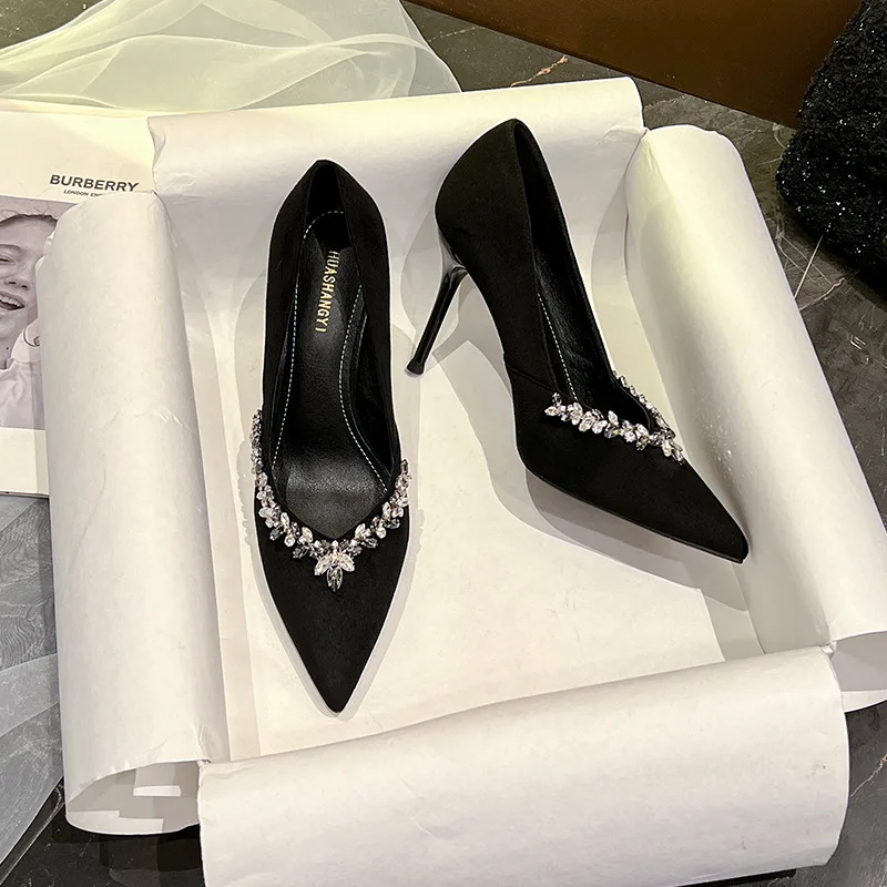 Summer Premium Suede with Hand-Set Rhinestones Pointed Toe Comfort Insole Stiletto Heel Pumps Wedding Evening Party Occasion
Summer Premium Suede with Hand-Set Rhinestones Pointed Toe Comfort Insole Stiletto Heel Pumps Wedding Evening Party Occasion
