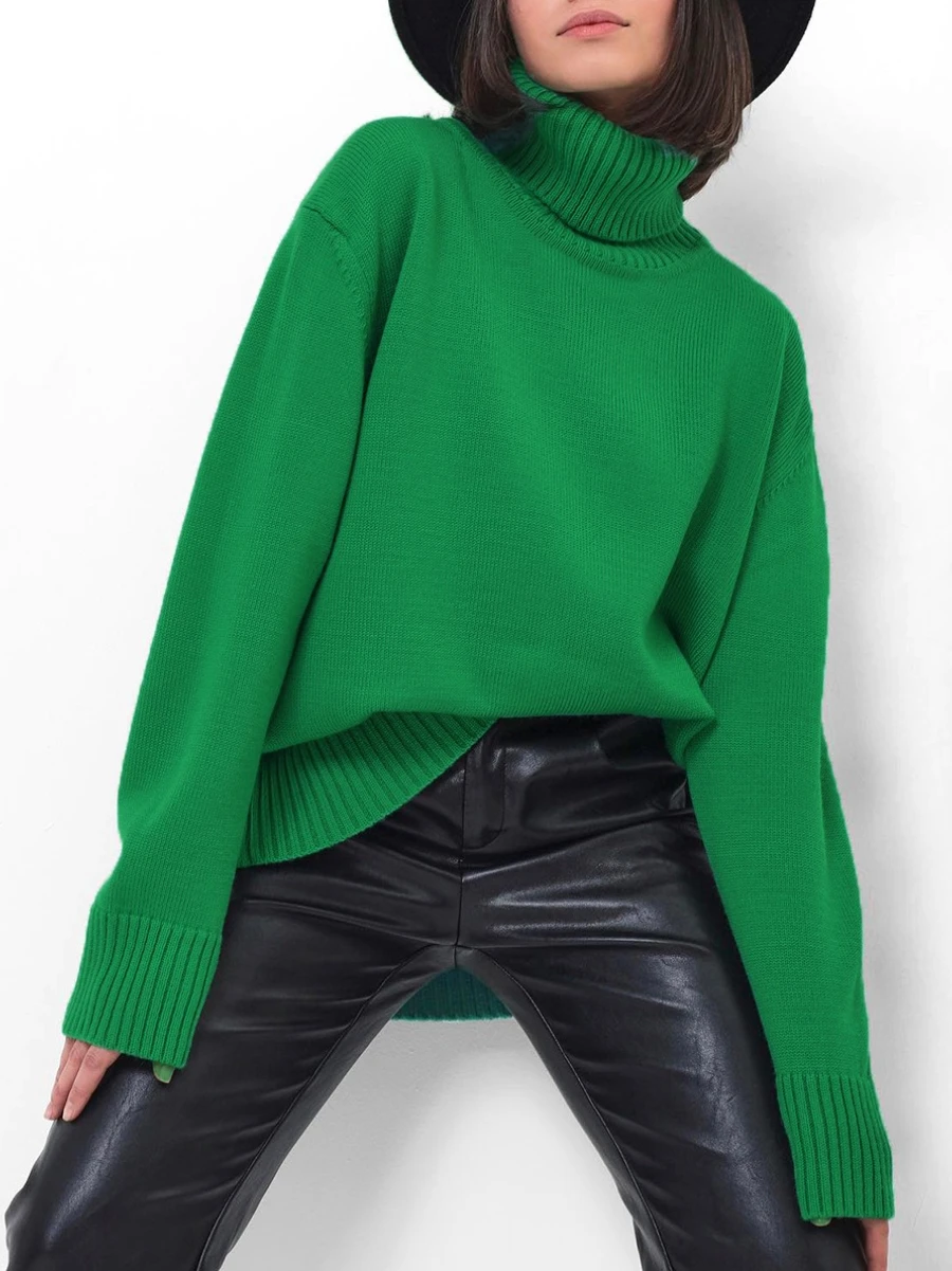 Blubelle Women's New Autumn Winter Solid Color Turtleneck Knit Pullover Sweater Trendy Loose Fit Minimalist Fashion Casual Top
Blubelle Women's New Autumn Winter Solid Color Turtleneck Knit Pullover Sweater Trendy Loose Fit Minimalist Fashion Casual Top