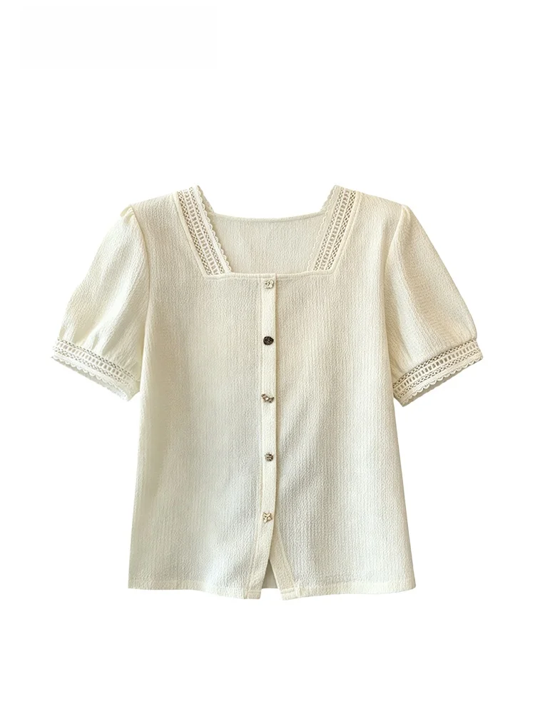 plus Size Women's Short Sleeve Shirt Lace Patchwork Square Collar Summer Fashion Casual Polyester Fiber Single Button Closure
plus Size Women's Short Sleeve Shirt Lace Patchwork Square Collar Summer Fashion Casual Polyester Fiber Single Button Closure