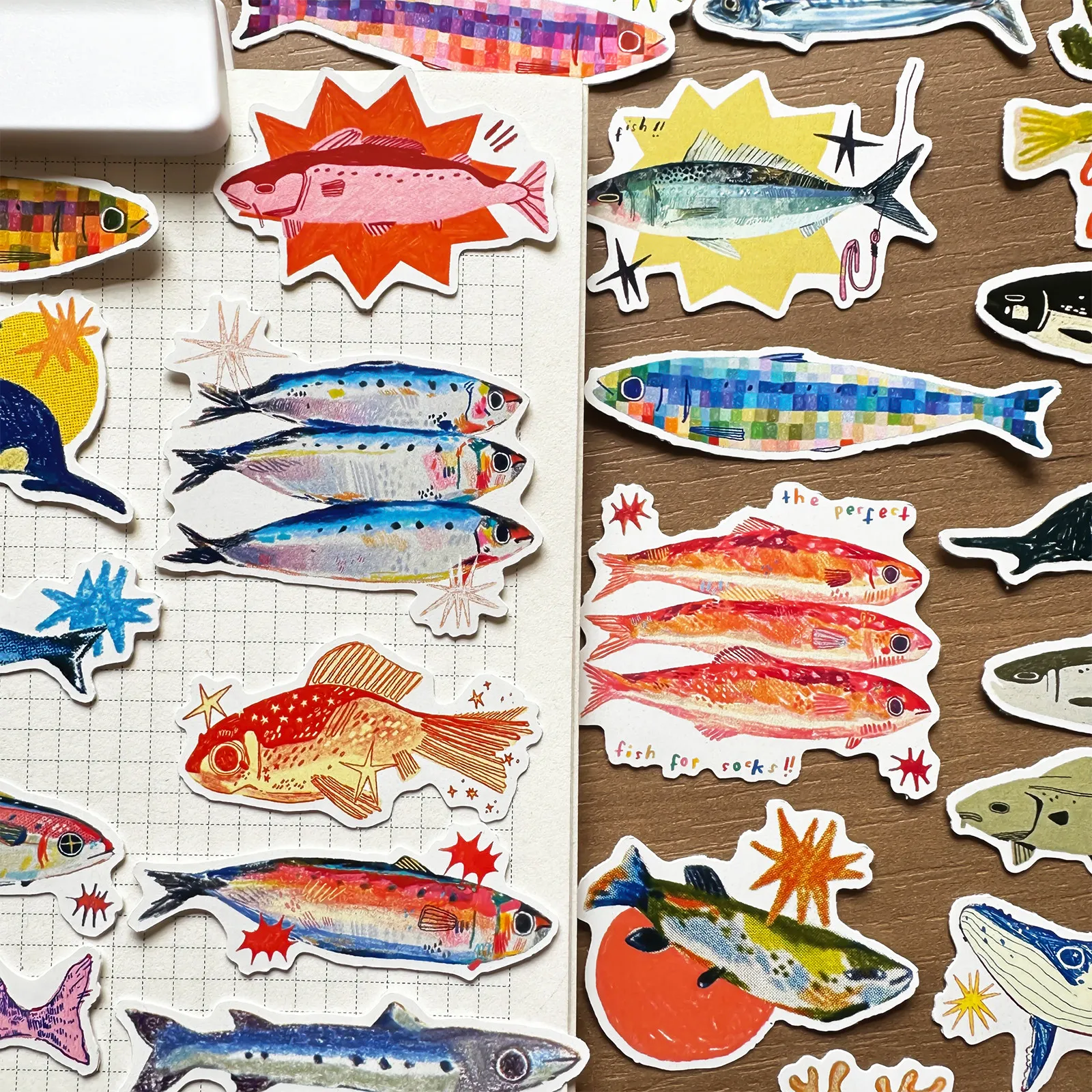 Vintage Hand Drawn Colorful Marine Fish Animal Stickers Decorative Decals for Journal Notebook Phone Case Scrapbook
Vintage Hand Drawn Colorful Marine Fish Animal Stickers Decorative Decals for Journal Notebook Phone Case Scrapbook