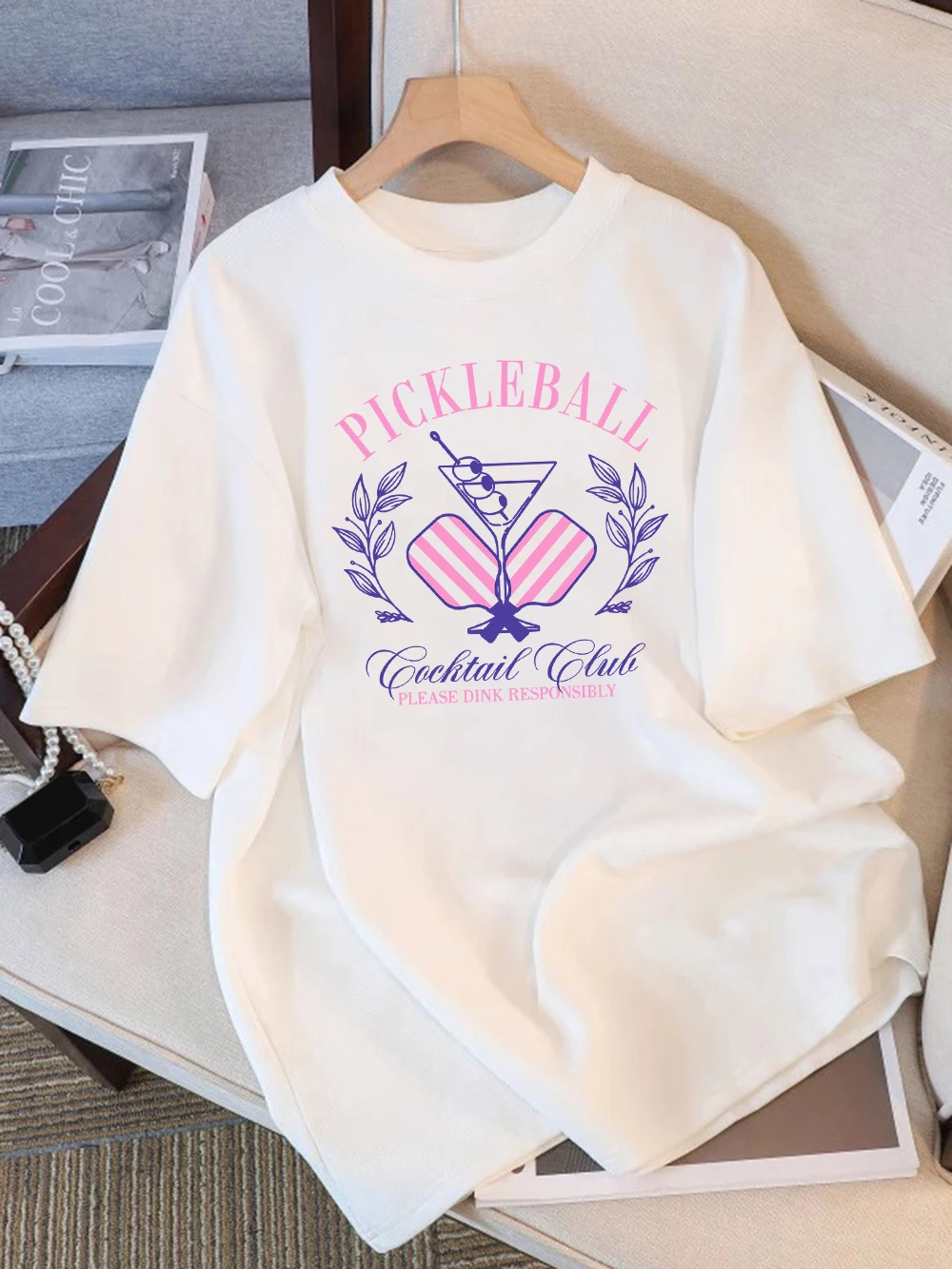 100% Cotton Womens T-Shirts Summer Pickball Cocktail Club Printing T Shirt Comfortable Soft O-Neck Tops Basic Womans Clothes
100% Cotton Womens T-Shirts Summer Pickball Cocktail Club Printing T Shirt Comfortable Soft O-Neck Tops Basic Womans Clothes