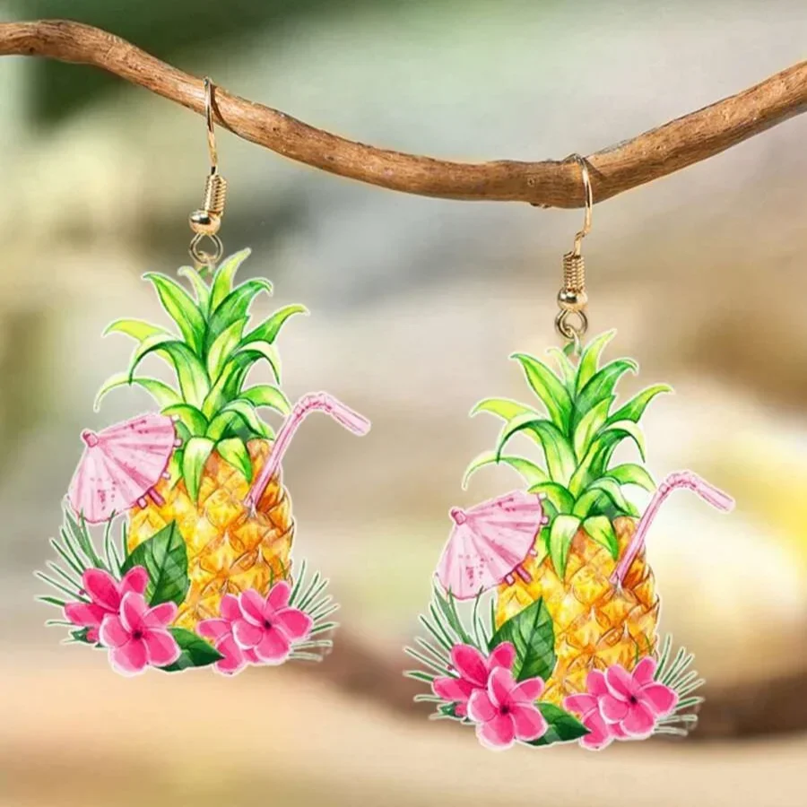 1 Pair Tropical Vacation Style Cocktail & Fruit Drink Shaped Pendant Earrings, Suitable For Women, Summer Beach Party
1 Pair Tropical Vacation Style Cocktail & Fruit Drink Shaped Pendant Earrings, Suitable For Women, Summer Beach Party
