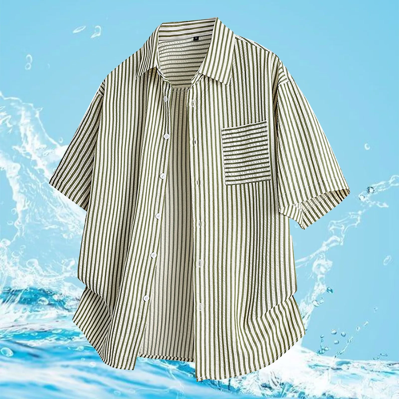 2025 Summer Male Shirts Short Sleeve New Contrast Color Stripes Trendy Men's Loose Turn-down Collar Shirts Men Top
2025 Summer Male Shirts Short Sleeve New Contrast Color Stripes Trendy Men's Loose Turn-down Collar Shirts Men Top