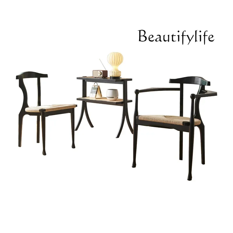 Nordic medieval hemp rope woven dining chair household modern solid wood back chair
Nordic medieval hemp rope woven dining chair household modern solid wood back chair
